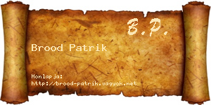 Brood Patrik névjegykártya