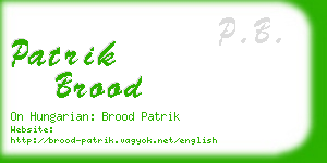 patrik brood business card